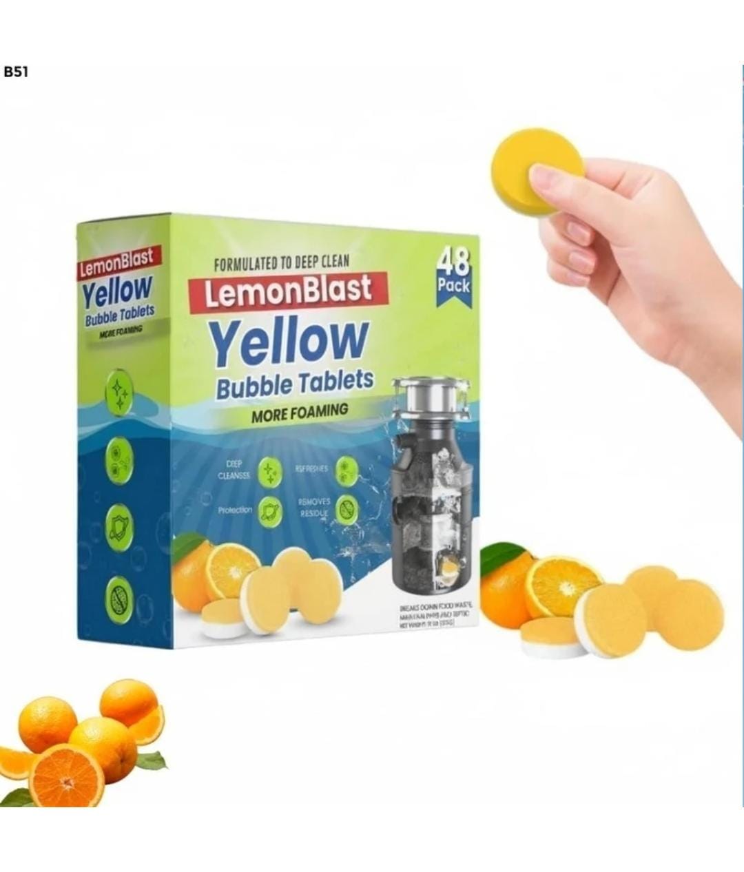 Foaming Drain Cleaning Tablets for Sink, Pipes & Disposal