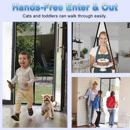 Magic Mesh Magnetic Mosquito Screen Door Net Curtain with Magnets Reinforced Polyester Mesh Curtain